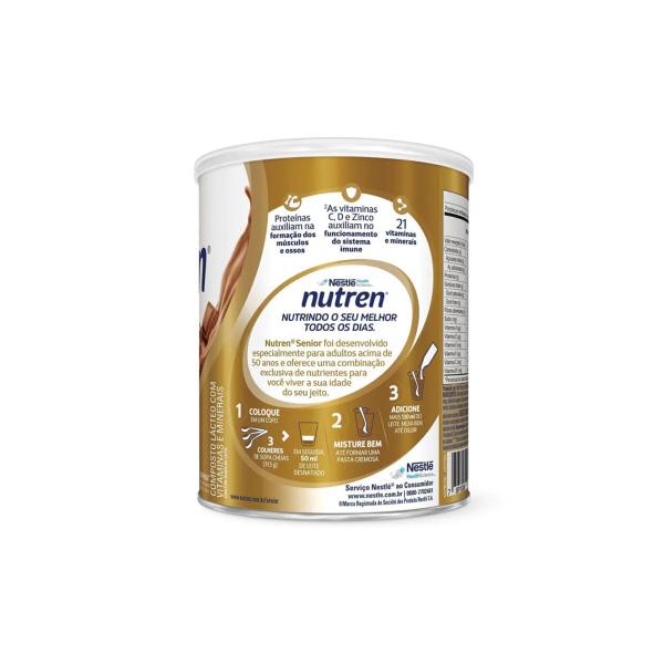 Nutren Senior Nutrição Diária Adultos 50+ Sabor Chocolate 370g Nestlé Imagem de Nutren Senior Nutrição Diária Adultos 50+ Sabor Chocolate 370g Nestlé