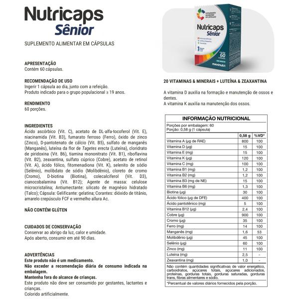 Imagem de Nutricaps Senior Polivitamínico 60 Capsulas Maxinutri