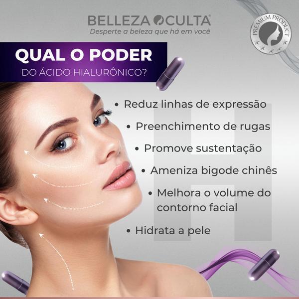 Imagem de Nutricosmético Ácido Hialurônico 150mg biotina 30mcg vit 100 Belleza Oculta