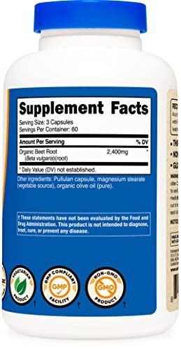Nutricost Beet Root 2400mg, 180 Cápsulas - Certificado CCOF Feito com Raiz de Beterraba Orgânica, Superalimento, 60 Porções Imagem de Nutricost Beet Root 2400mg, 180 Cápsulas - Certificado CCOF Feito com Raiz de Beterraba Orgânica, Superalimento, 60 Porções