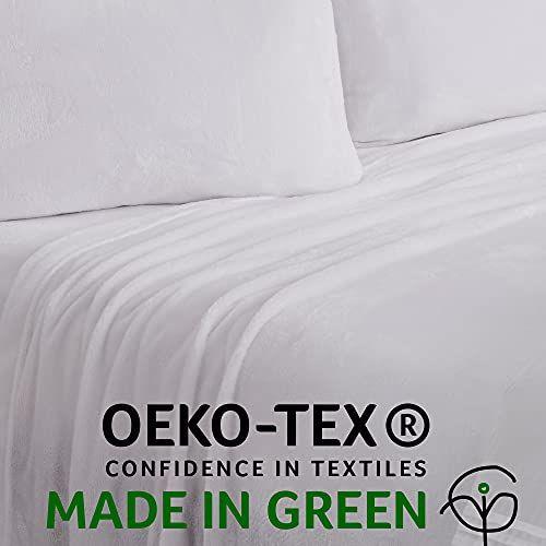 NY Loft Ultra Soft Micro Fleece Sheets Set com bolsos extra profundos Extra Soft Velvet Fleece Sheet Set Super Pelúcia Polar Velo Veludo de pelúcia aconchegante Warmth Coleção Tribeca (Completo, Branco) Imagem de NY Loft Ultra Soft Micro Fleece Sheets Set com bolsos extra profundos Extra Soft Velvet Fleece Sheet Set Super Pelúcia Polar Velo Veludo de pelúcia aconchegante Warmth Coleção Tribeca (Completo, Branco)
