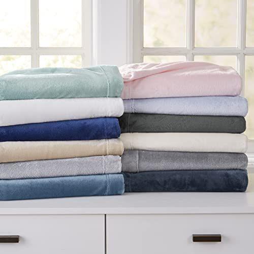 Imagem de NY Loft Ultra Soft Micro Fleece Sheets Set com bolsos extra profundos  Extra Soft Velvet Fleece Sheet Set  Super Pelúcia Polar Velo  Veludo de pelúcia aconchegante Warmth  Coleção Tribeca (Full, Glacier Blue)