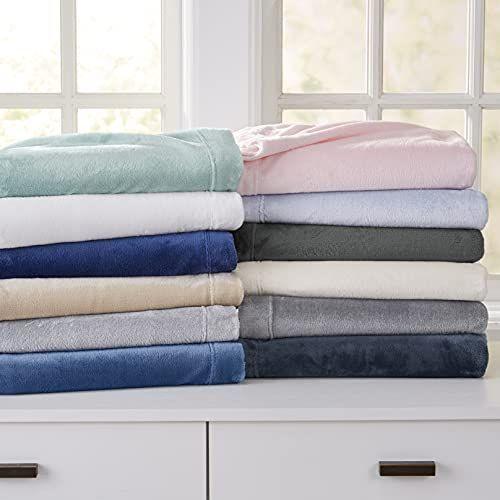 Imagem de NY Loft Ultra Soft Micro Fleece Sheets Set com bolsos extra profundos  Extra Soft Velvet Fleece Sheet Set  Super Pelúcia Polar Velo  Veludo de pelúcia aconchegante Warmth  Coleção Tribeca (Gêmea, Branco)