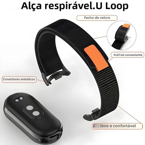 Imagem de Nylon Strap para Xiaomi Mi Band 8, Metal Cabeça Partículas Substituição Pulseira, Cinto para Miband