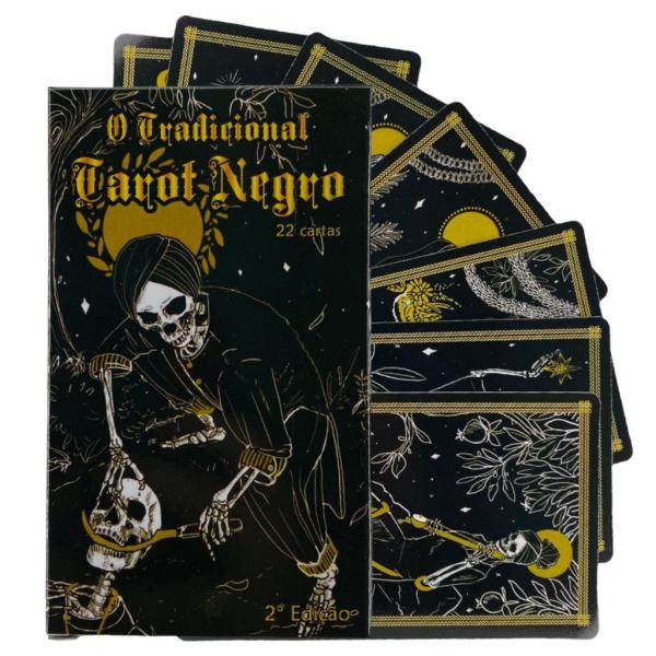 Imagem de O Tradicional Taro Negro 22 Cartas Plastificado Manual 2 ed