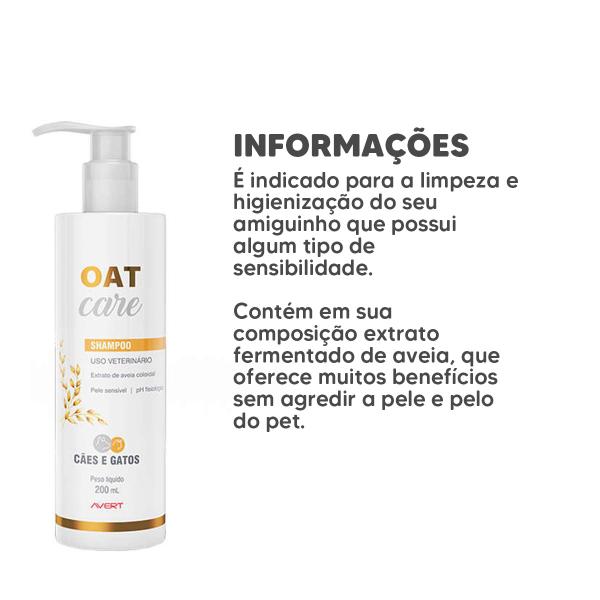 Imagem de Oat Care Shampoo Avert Para Cães e Gatos 200ml