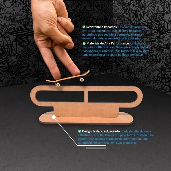 Imagem de Obstáculo Corrimão para Pista Skate de Dedo Fingerboard Radical Mdf Madeira