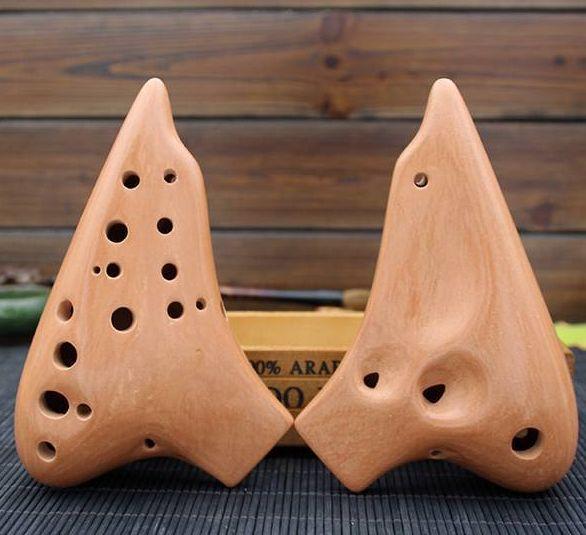 Imagem de Ocarina Wokex Alto C 16 furos e três tubos de argila queimada defumada