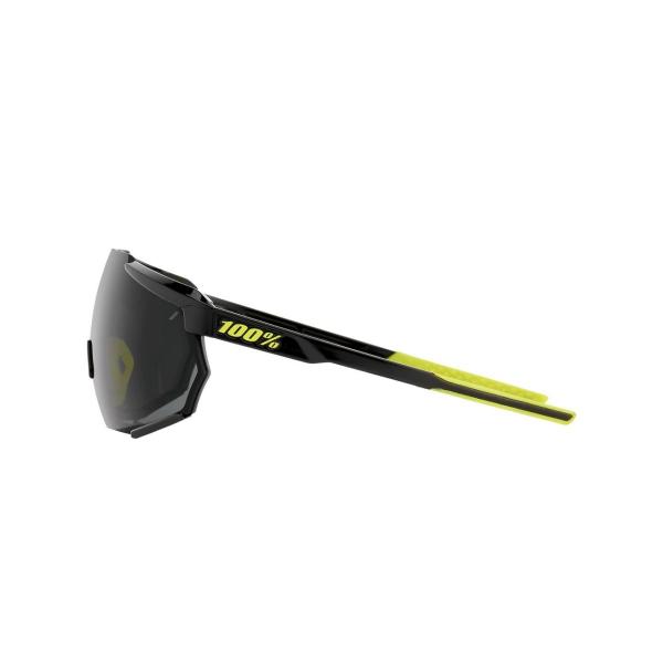 Óculos Ciclismo 100% Racetrap Armação Preta e Amarela Imagem de Óculos Ciclismo 100% Racetrap Armação Preta e Amarela