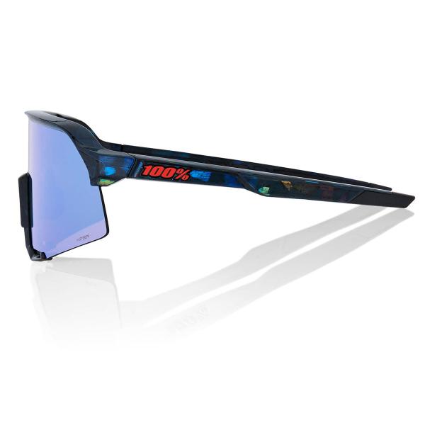 Imagem de Óculos Ciclismo 100% S3 Black Holographic Hiper Blue Multilayer Mirror Lens