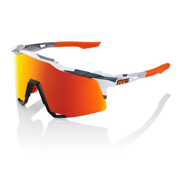 Imagem de Óculos Ciclismo 100% Speedcraft Soft Tact Grey Camo Hiper Red Multilayer Mirror Lens