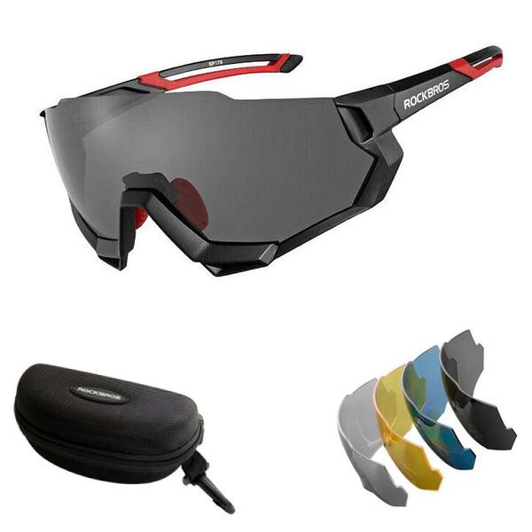 Imagem de Óculos Ciclismo Esportivo Rockbros 5 Lentes Clip Grau Uv400