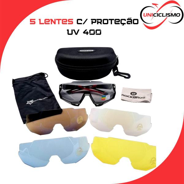 Imagem de Oculos Ciclista Beach Tennis Rockbros Original 5 Lentes