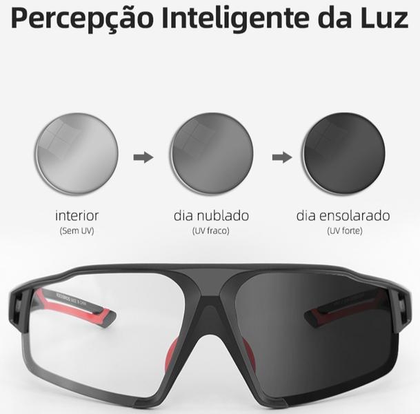 Imagem de Óculos Ciclista Fotocromático Lentes Médias Rockbros Leve