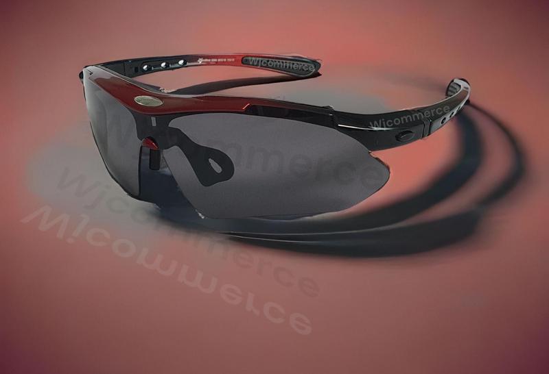 Imagem de Óculos de ciclismo Rockbros com cinco lentes uma polarizada 4 com proteção UVa