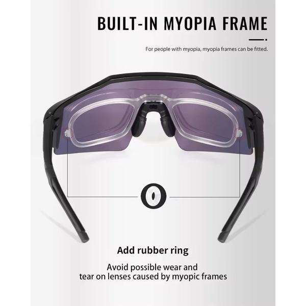 Óculos de Ciclismo Verde Com 4 Lentes + Case - Kapvoe Imagem de Óculos de Ciclismo Verde Com 4 Lentes + Case - Kapvoe