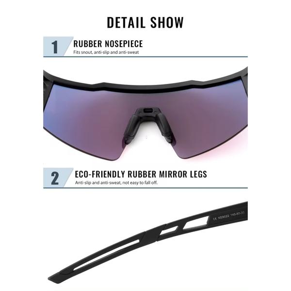 Óculos de Ciclismo Verde Com 4 Lentes + Case - Kapvoe Imagem de Óculos de Ciclismo Verde Com 4 Lentes + Case - Kapvoe