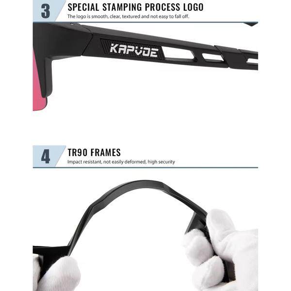 Óculos de Ciclismo Verde Com 4 Lentes + Case - Kapvoe Imagem de Óculos de Ciclismo Verde Com 4 Lentes + Case - Kapvoe