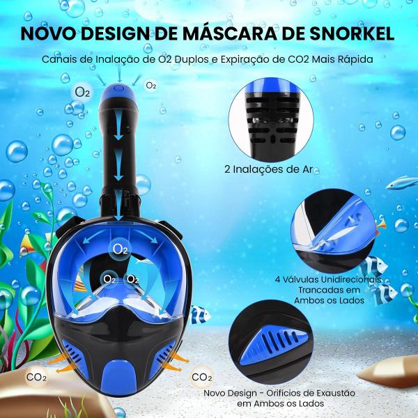 Óculos de Mergulho Antiembaçante e Snorkel Respirador Com Válvula à Prova D'água Regulável Brastoy Imagem de Óculos de Mergulho Antiembaçante e Snorkel Respirador Com Válvula à Prova D'água Regulável Brastoy