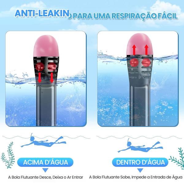 Óculos de Mergulho Antiembaçante e Snorkel Respirador Com Válvula à Prova D'água Regulável Brastoy Imagem de Óculos de Mergulho Antiembaçante e Snorkel Respirador Com Válvula à Prova D'água Regulável Brastoy
