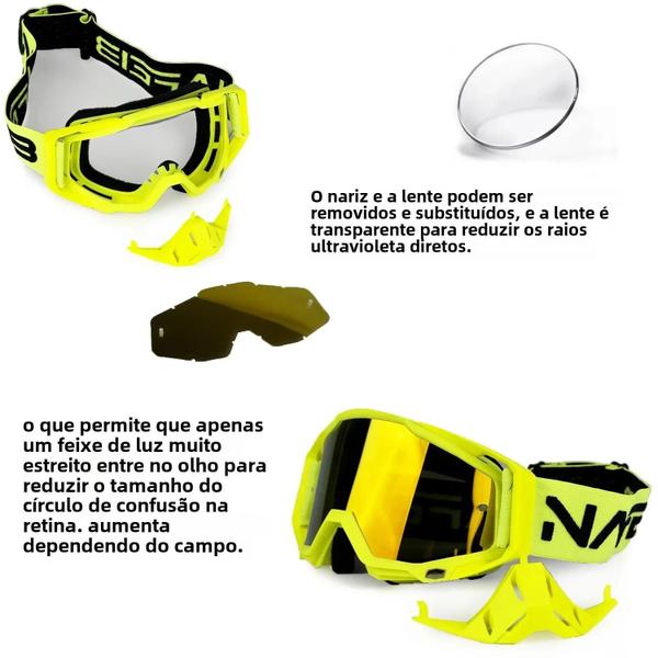 Imagem de Óculos de Moto Off-Road Masculinos - Óculos de Sol para Motocross e Corrida