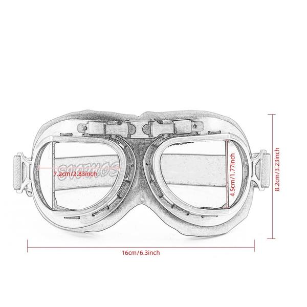 Imagem de Óculos de motocicleta evomosa Vintage Pilot Style Cruiser