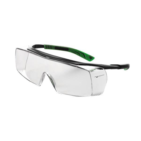 Imagem de Óculos de Segurança de Sobrepor Univet Modelo 5x7 Incolor Antirrisco e Antiembaçante