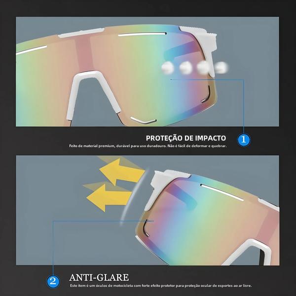 Imagem de Óculos de Sol de Ciclismo Polarizados Unissex - Proteção UV e à Prova de Vento