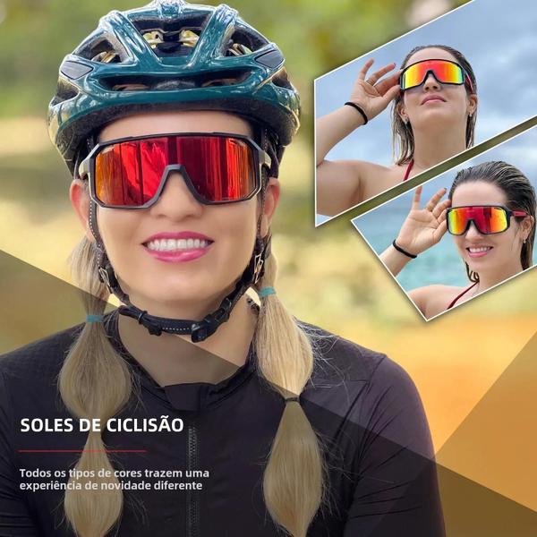 Imagem de Óculos de Sol de Ciclismo UV400 - Para Homens e Mulheres - Esportes ao Ar Livre e MTB