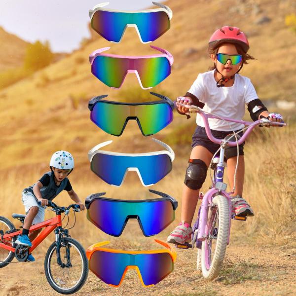 Imagem de Óculos De Sol Esportivo Infantil Menino e Menina Com Proteção Uv400 Ciclismo Corrida Bike