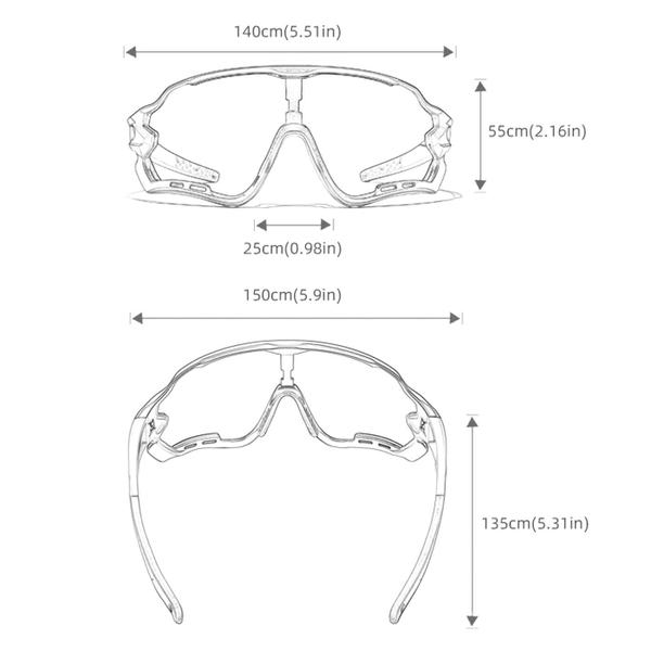 Imagem de Oculos de Sol Esportivo Unissex Ciclismo Bike Óculos Polarizado com Proteção Uv400