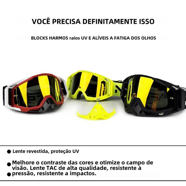 Imagem de Óculos de Sol Masculino para Motocross, Motocicleta, MTB, ATV e Esqui - Modelo Nafeeb