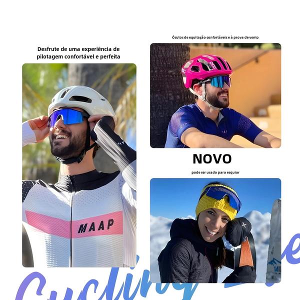 Imagem de Óculos de Sol Polarizados UV400 para Ciclismo Masculino - Com Armação para Miopia