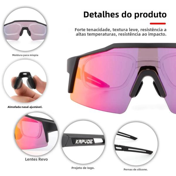 Imagem de Óculos de Sol Polarizados UV400 para Ciclismo - MTB e Estrada - Homens e Mulheres