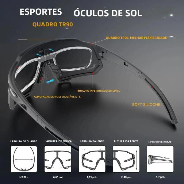 Imagem de Óculos de Sol Polarizados UV400 X-Tiger para Ciclismo Masculino