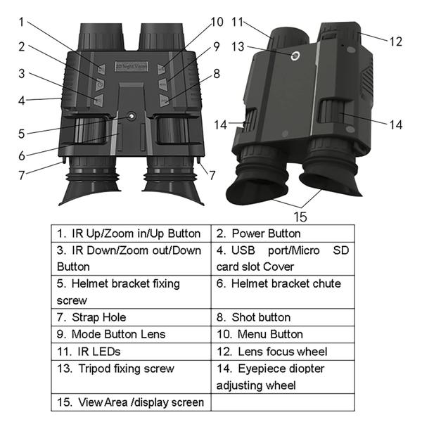 Imagem de Óculos digitais de visão noturna infravermelha Dsoon para adultos, zoom digital 4X, NGV sem usar as mãos para capacete (não fornecidos)