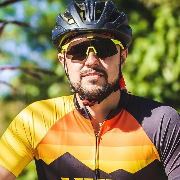 Imagem de Óculos Esportivo HUPI Ciclismo com Proteção UV Angliru Amarelo Neon/Preto Lente Preto Unissex