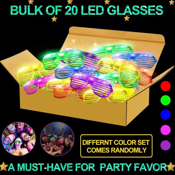 Imagem de Óculos LED TURNMEON Party Supplies, pacote com 20, 6 cores