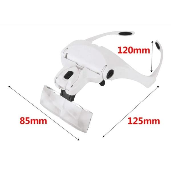 Imagem de Óculos Lupa de Cabeça Profissional com 5 Lentes e LED