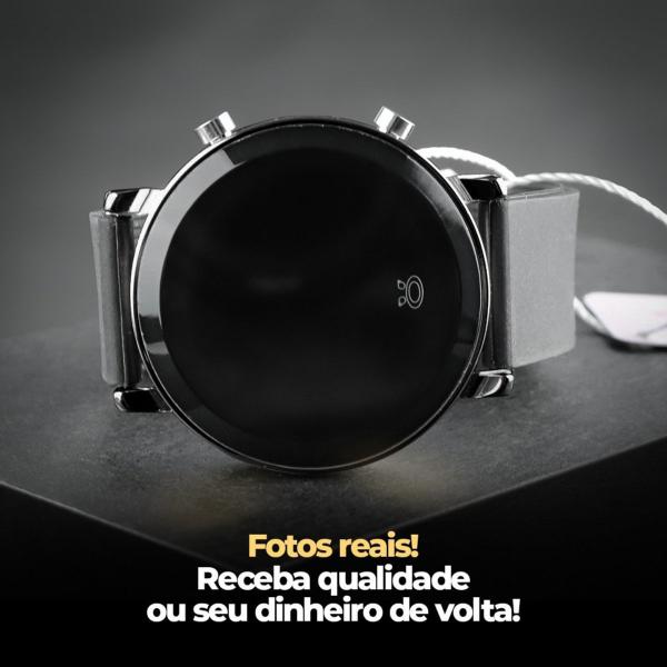 Imagem de Oculos protecao uv + caixa + relogio digital aço inox pulseira ajustavel preto silicone