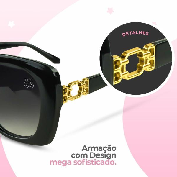 Imagem de Oculos Sol Proteção Uv Feminino Case Social Praia Vintage