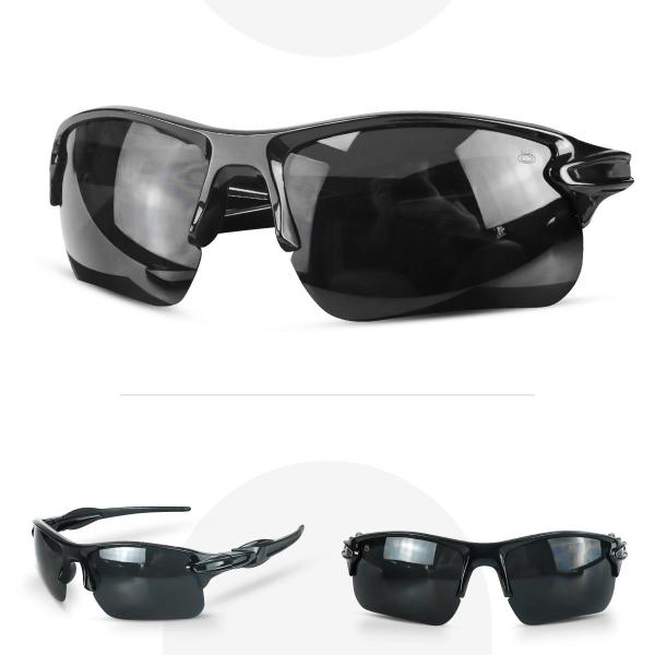 Imagem de oculos sol proteção uv preto esportivo masculino ciclismo lente preta original qualidade premium