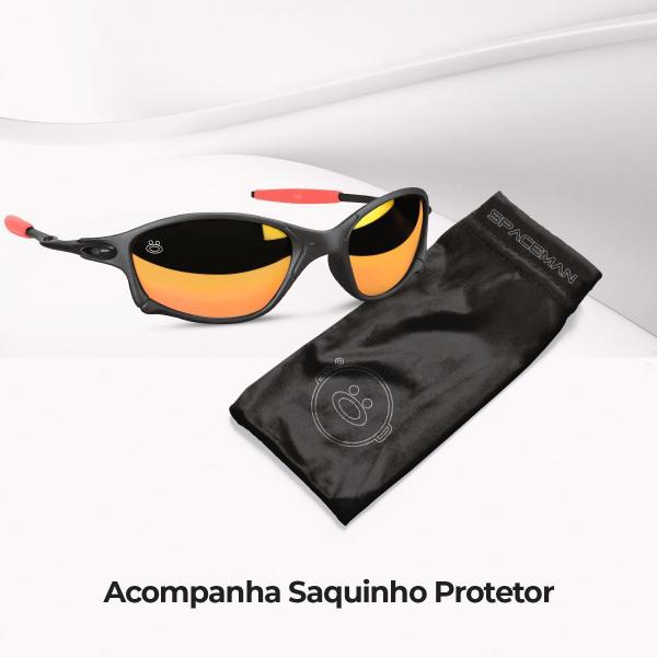 Imagem de Oculos Sport Original Estiloso Haste Acetato Emborrachado Lente Espelhada Proteção UV400 Qualidade Premium