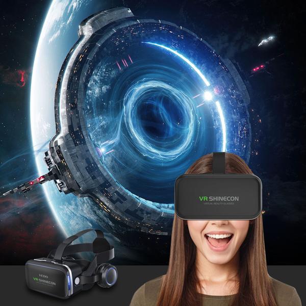 Imagem de Óculos VR 3D Realidade Virtual Com Fone De Ouvido Para Jogos e filmes 3D