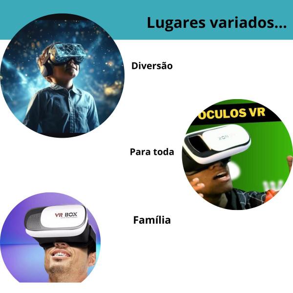 Imagem de Óculos VR Box 2.0 3D Realidade Virtual Celular Controle Filmes