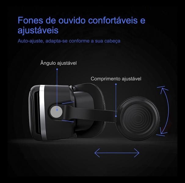 Imagem de Óculos Vr Box Realidade Virtual 3d Shinecon 10.0 Fone