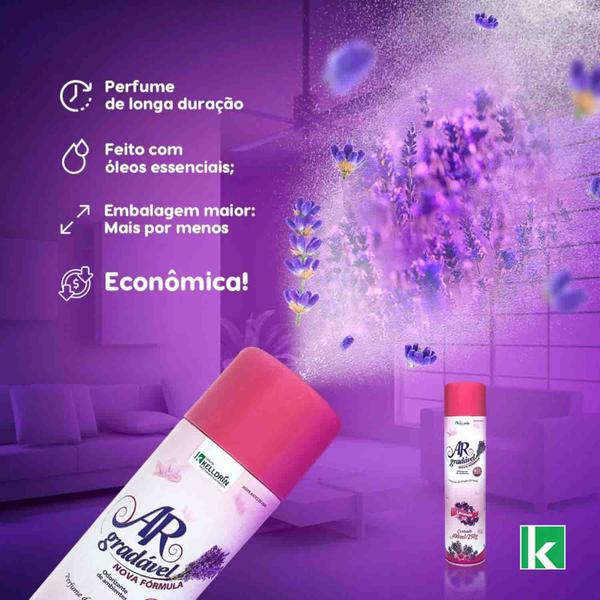 Imagem de Odorizador Aromatizador de Ambientes Ar Gradável Lavanda Kelldrin 400ml