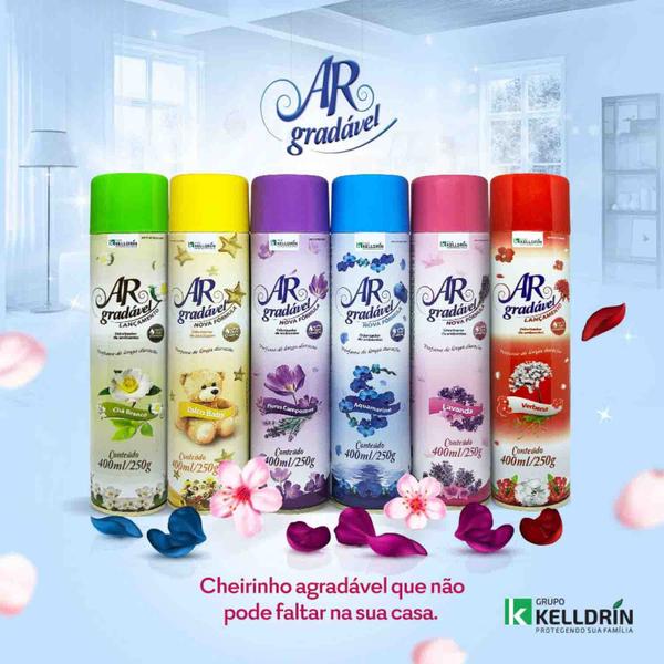 Imagem de Odorizador Aromatizador de Ambientes Ar Gradável Talco Baby Kelldrin 400ml