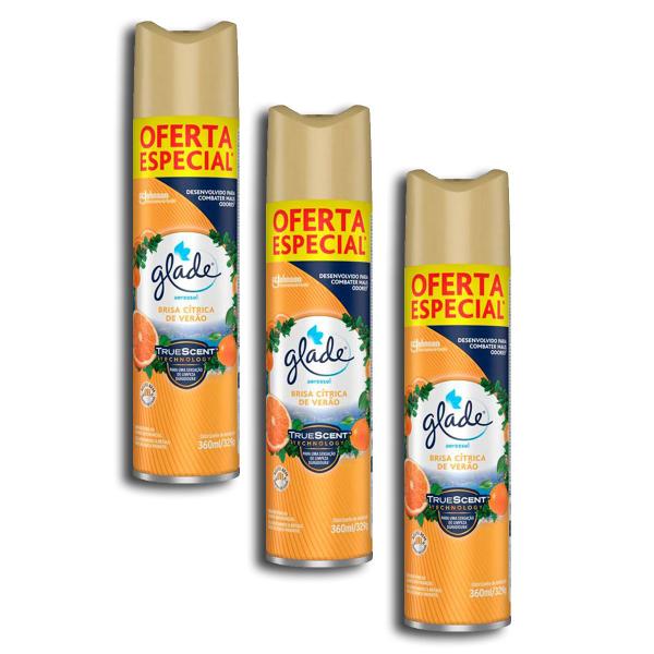 Imagem de Odorizador De Ambiente Glade Brisa Cítrica De Verão Kit 3