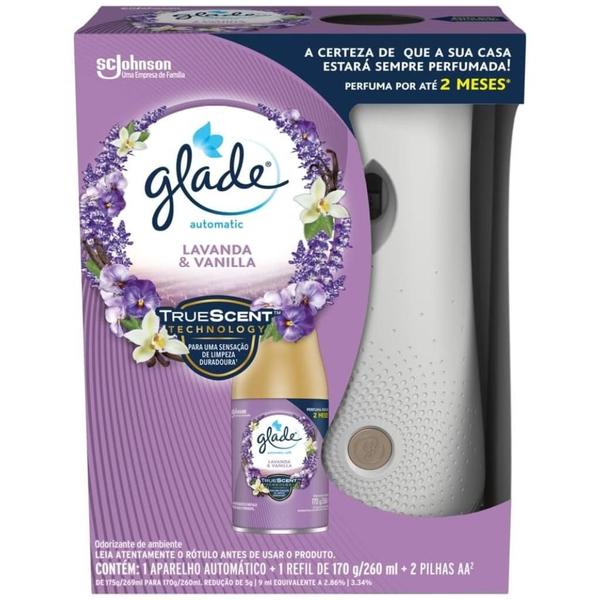 Odorizador de Ar Glade Automático Lavanda & Vanilla - Aparelho + Refil 260ml Odorizador de Ar Glade Automático Lavanda & Vanilla - Aparelho + Refil 260ml